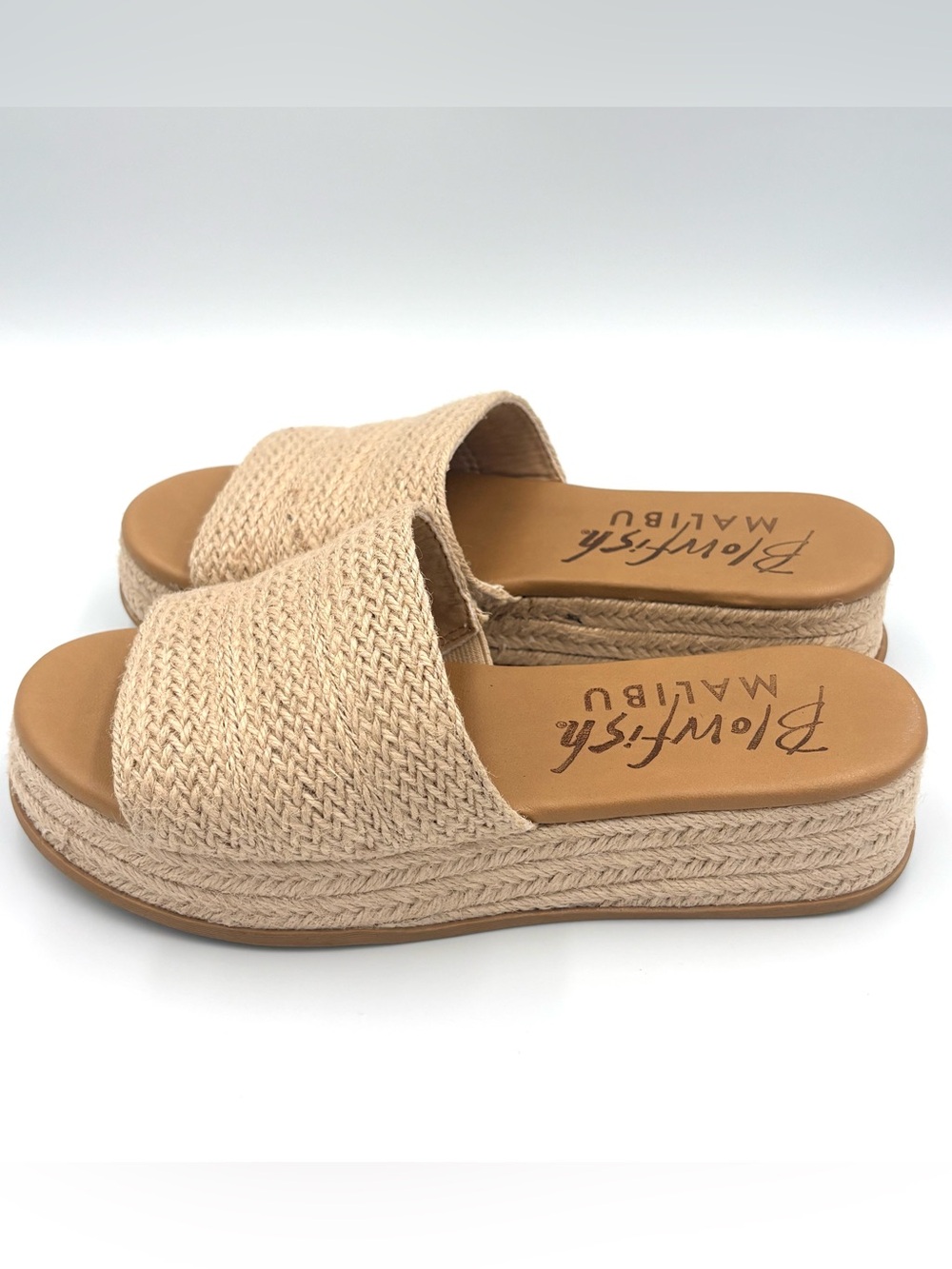 Blowfish Malibu Coastal Cowgirl Rope Espadrille Flatform Slip On Sandals 7.5